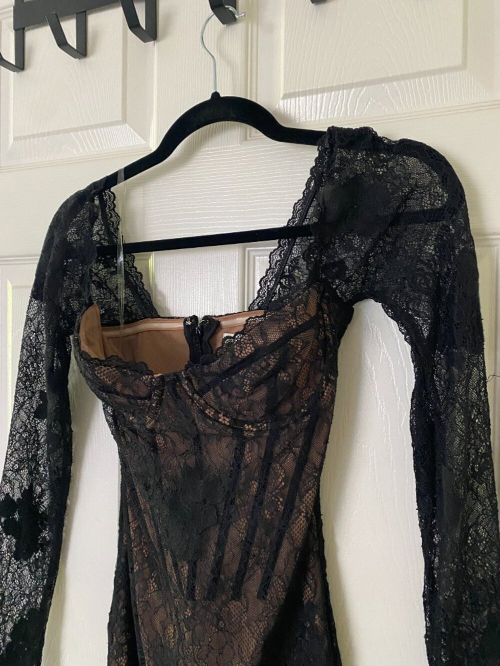 House of CB | Lucienne Lace Mini Dress in Black - Picture 7 of 15